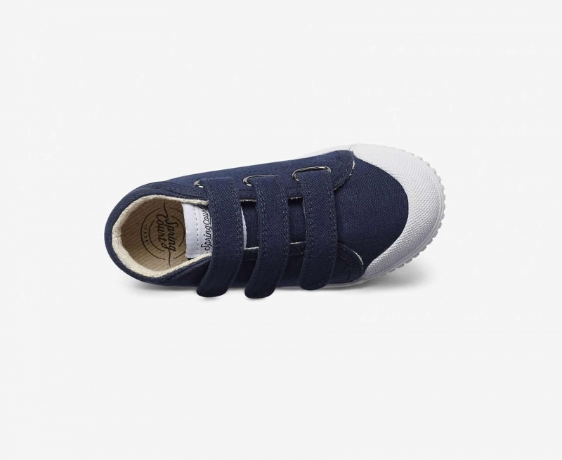 Basket Spring Court B2 Scratch Tela Bleu Marine Bleu Enfant | TTJ-30323847